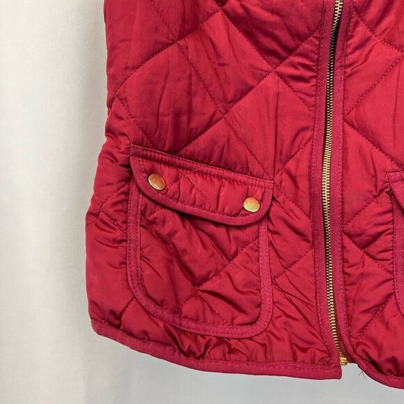 Love Tree Womens Vest Burgundy Waist Length Full Zip Pockets Mock Neck Lined S - Picture 8 of 10